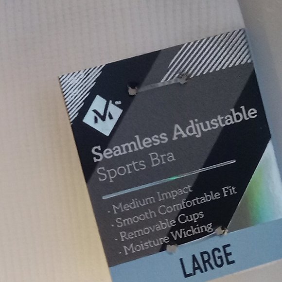 Bras Seamless Adjustable Sports NWT 2 Bras as Set White & Navy Blue - Picture 9 of 10